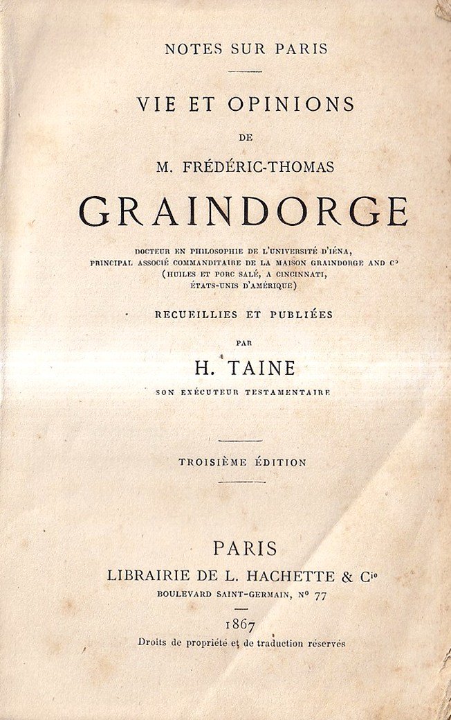 Vie et opinions de M. Frédéric-Thomas Graindorge, recueillies et publiées … | Immagine principale