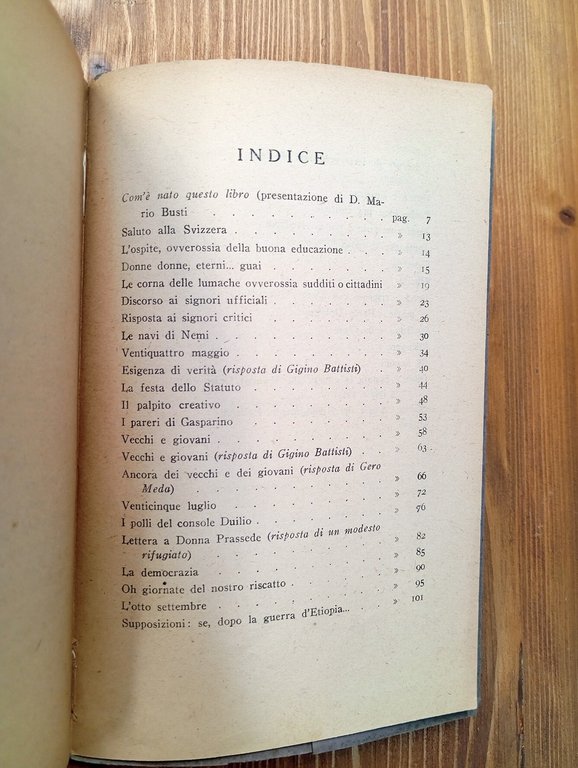 Vigilia d'esuli. Parole di fede e indicazioni di vita consapevole