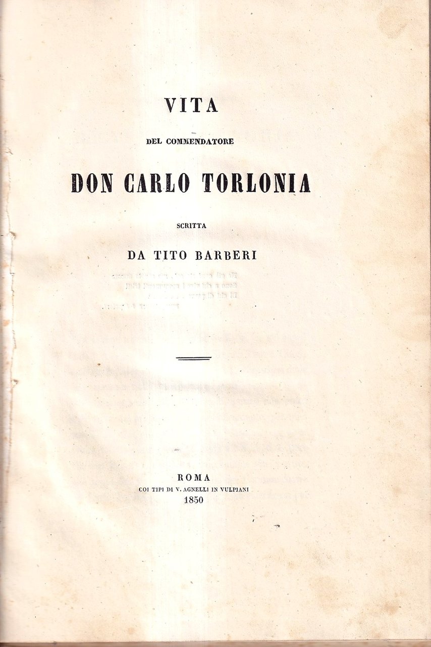 Vita del Commendatore Don Carlo Torlonia | Immagine principale