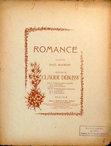 Romance. Poésie de Paul Bourget. EDon. A. Paroles françaises et …