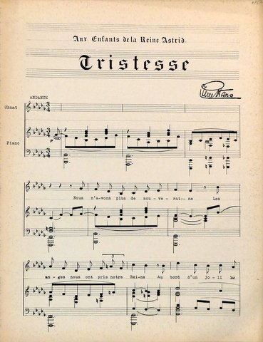 Tristesse. [Mélodie pour chant et piano. En notation continue]