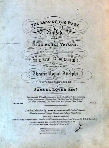 The land of the West. Ballad. Sung by Miss Agnes …