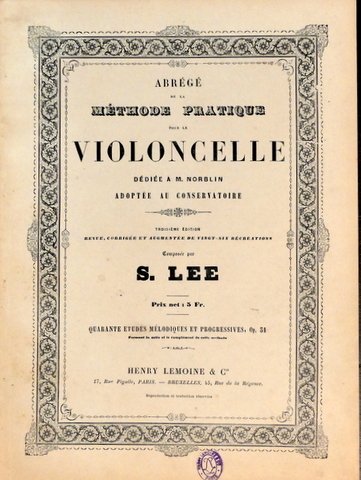 Abbrégé de la Méthode pratiqe pour le violoncelle. Troisième édition. …