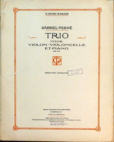 Trio D-dur für Klavier, Violine und Violoncello. Op. 5