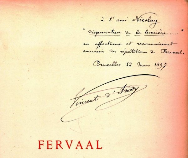 Fervaal. Action musicale en trois actes et un prologue. Partition …