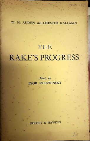 [Libretto] The rake`s progress. Opera in three acts. Musik by …