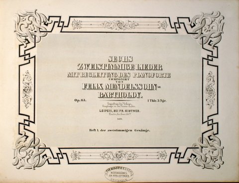 [Op. 63] Sechs zweistimmige Lieder mit Begleitung des Pianoforte. Op. …