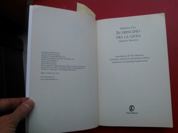 In principio era la gioia. Original blessing
