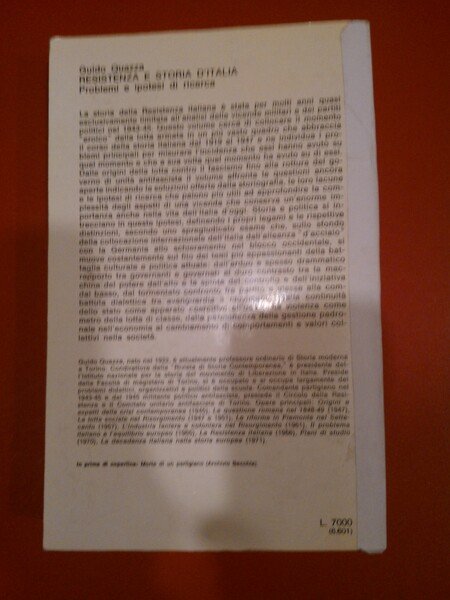 Resistenza e storia d'Italia. Problemi e ipotesi di ricerca