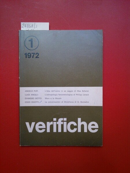 Verifiche anno 1 n° 1, settembre 1972