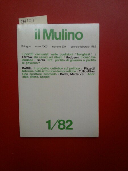 Il Mulino rivista bimestrale, n. 279, gennaio- febbraio 1982