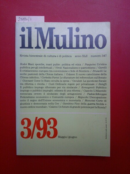 Il Mulino rivista bimestrale, n. 347, maggio- giugno 1993