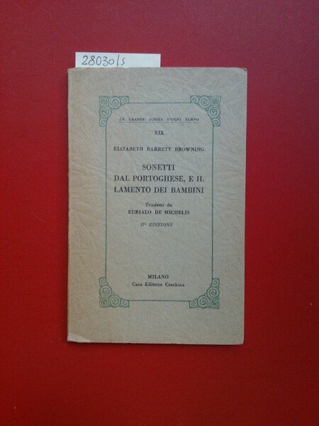 Sonetti dal portoghese, e il lamento dei bambini
