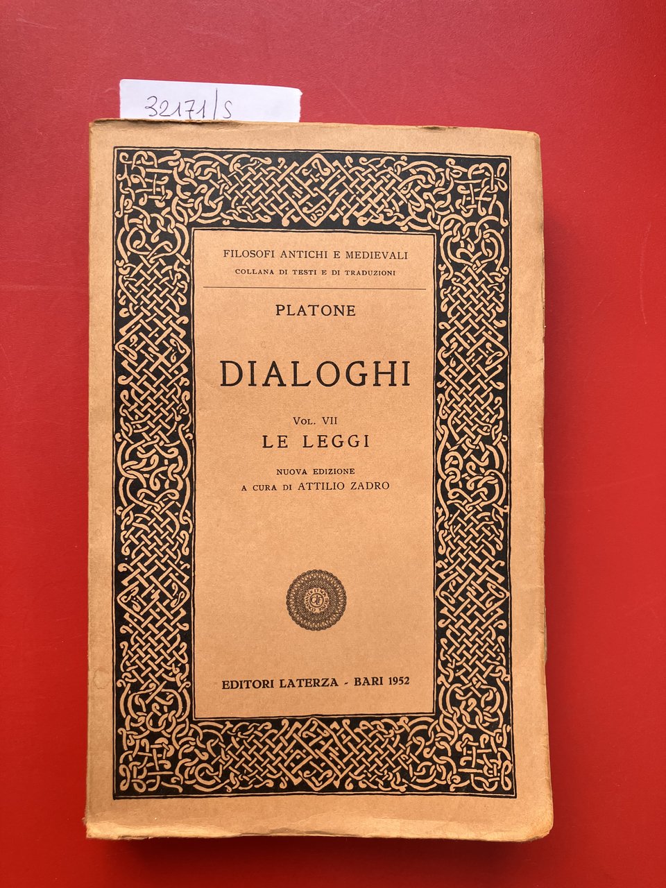 Dialoghi vol. VII Le Leggi (Libri I- XII) | Immagine principale