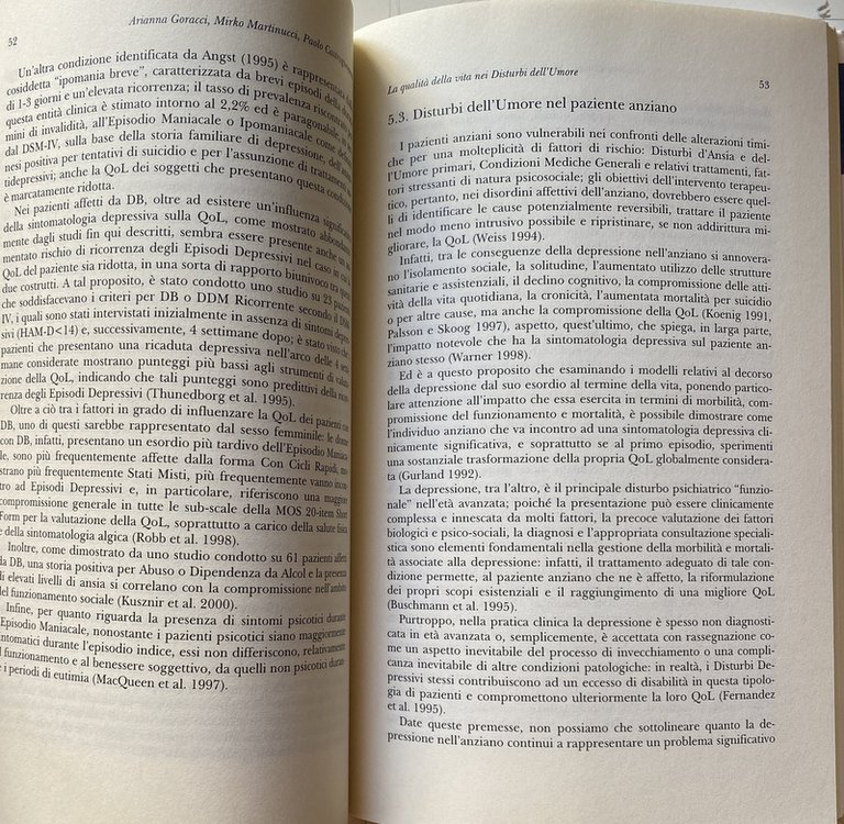 L'IMPATTO DELLA PSICOPATOLOGIA AFFETTIVA (SIA CONCLAMATA CHE SOTTOSOGLIA) SULLA QUALITÀ …