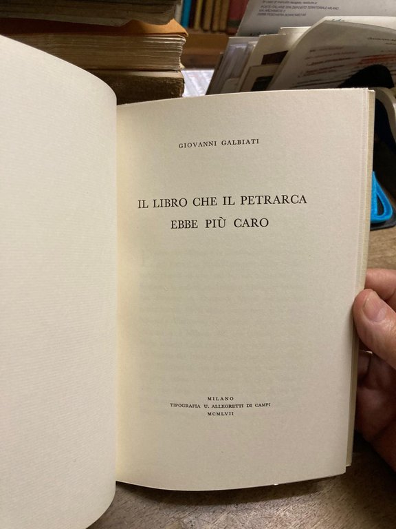 IL LIBRO CHE IL PETRARCA EBBE PIÙ CARO.