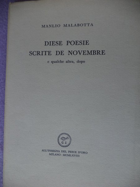 Diese poesie scrite de novembre