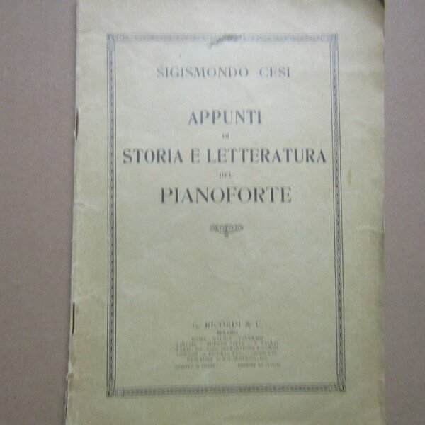 Appunti di storia e letteratura per pianoforte
