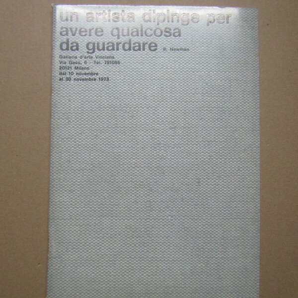 Un artista dipinge per avere qualcosa da guardare 'B. Newman'