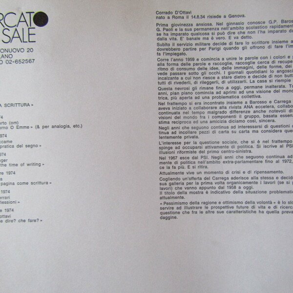 Corrado d'Ottavi: ' che dire? che fare '