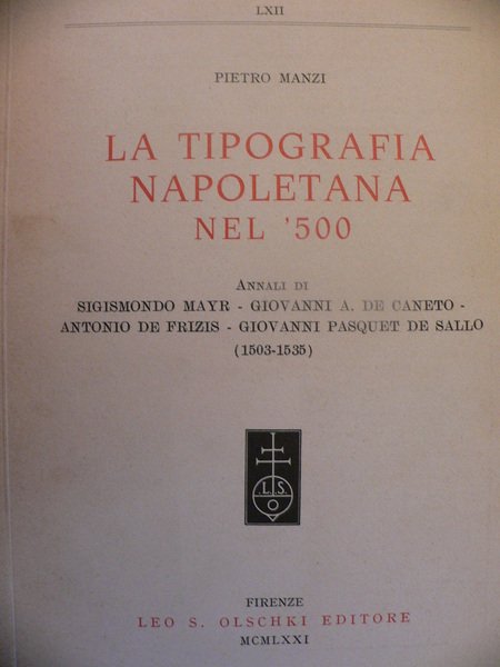 La Tipografia Napoletana nel '500 | Immagine Gallery 1