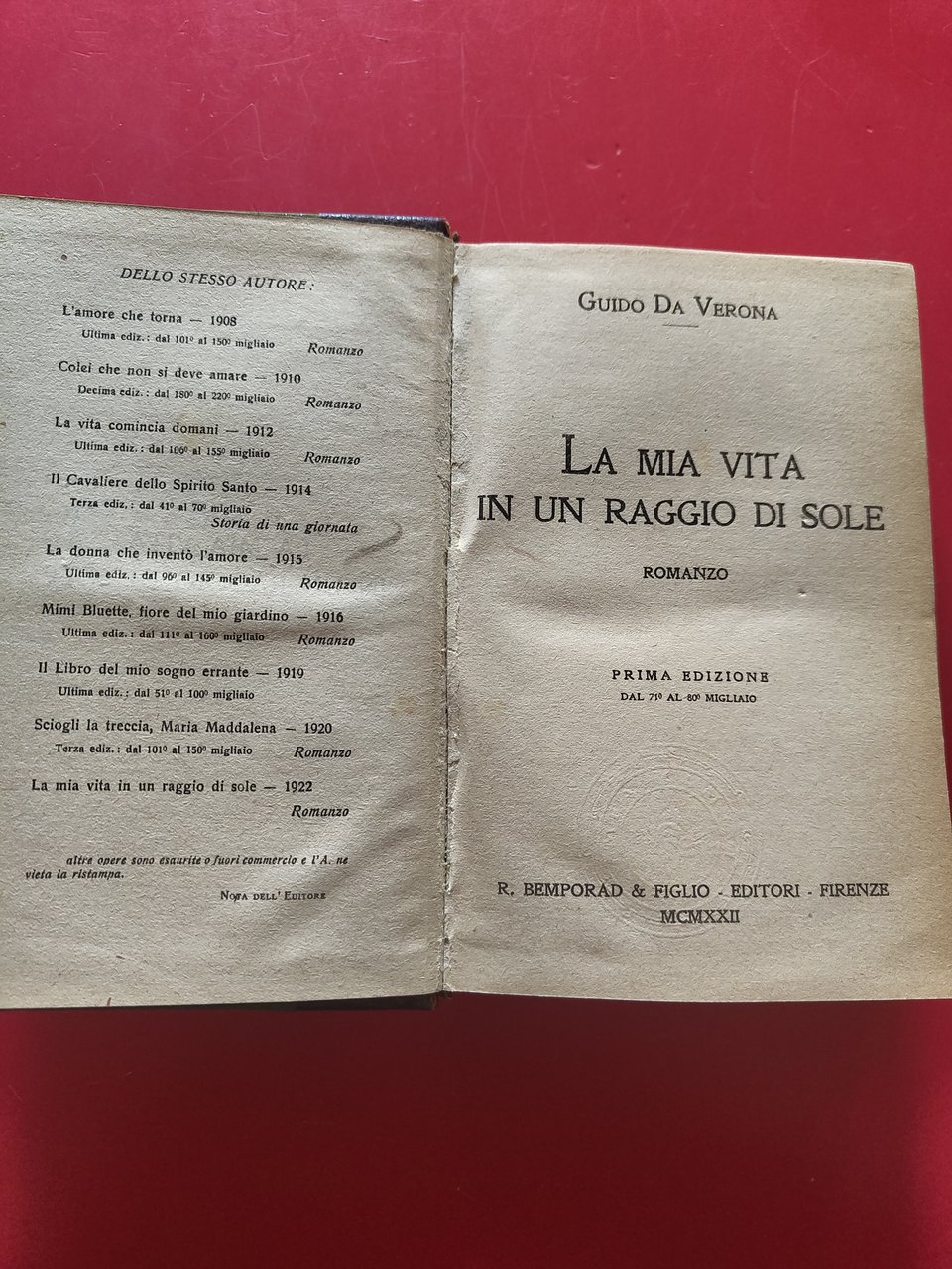 La mia vita in un raggio di sole