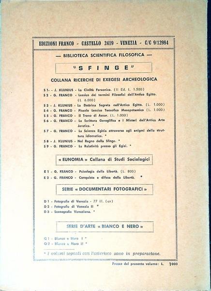 La dottrina segreta nell'antico Egitto : teosofia, teogonia, cosmogonia