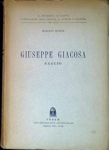Giuseppe Giacosa : saggio