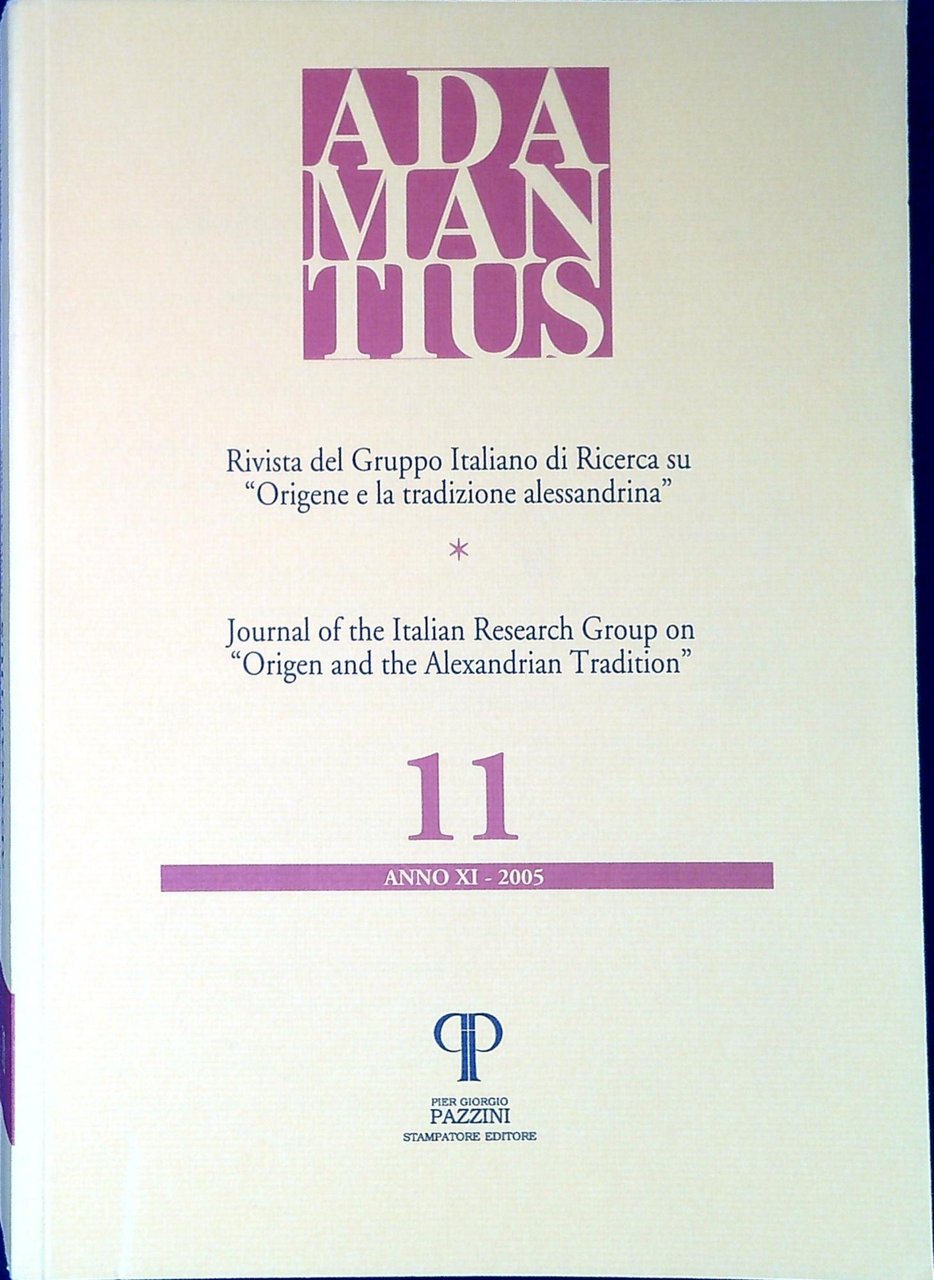 Adamantius. Notiziario del Gruppo italiano di ricerca su ?Origene e …