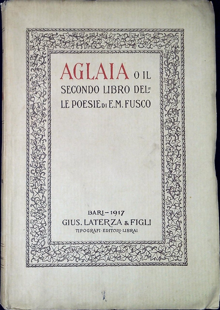 Aglaia, o Il secondo libro delle poesie | Immagine principale