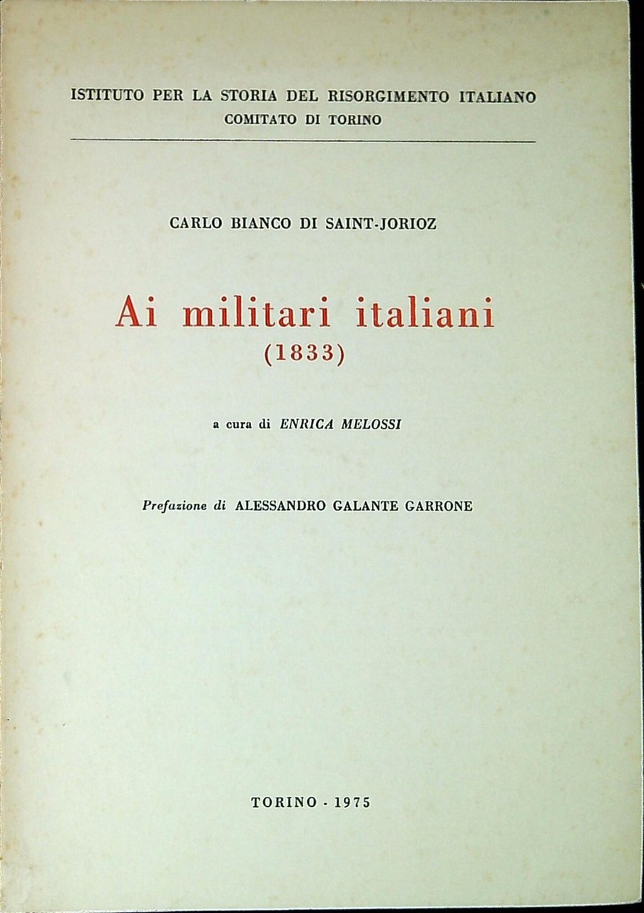 Ai militari italiani : 1833