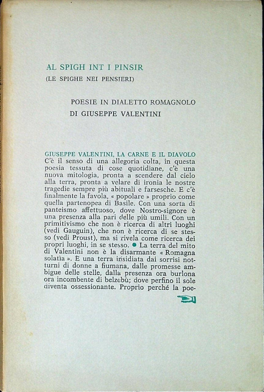 Al spigh int i pinsir : poesie in dialetto romagnolo