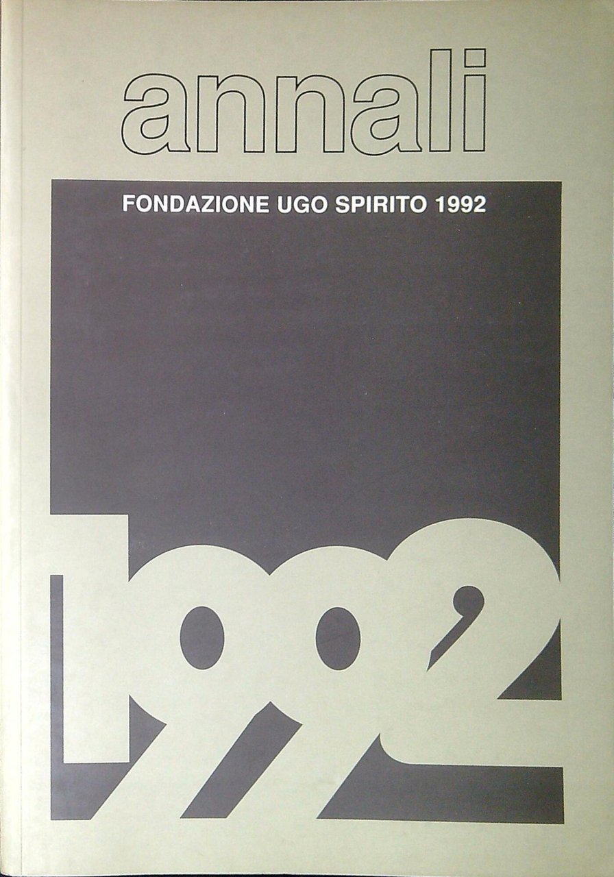 Annali della Fondazione Ugo Spirito :1992