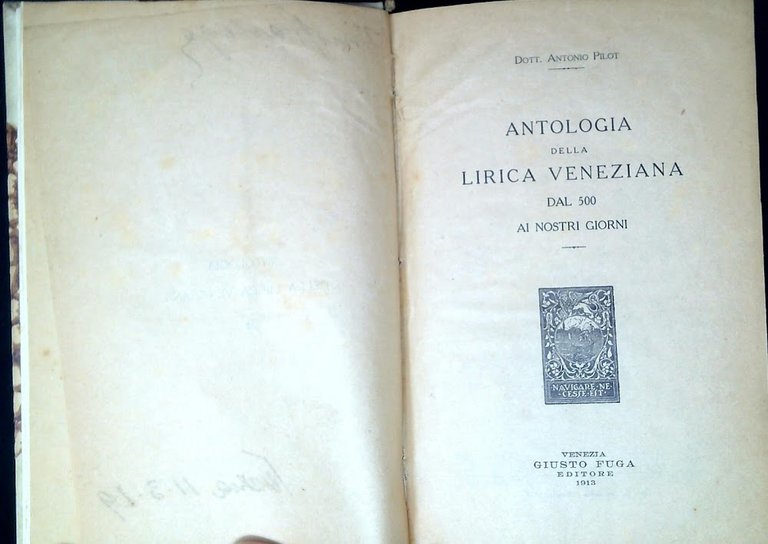 Antologia della lirica veneziana dal 500 ai nostri giorni