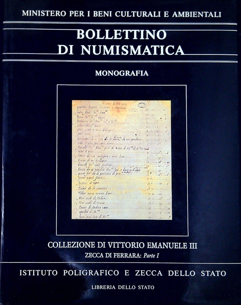 Bollettino di Numismatica. Monografia. COLLEZIONE DI VITTORIO EMANUELE III, ZECCA … | Immagine principale