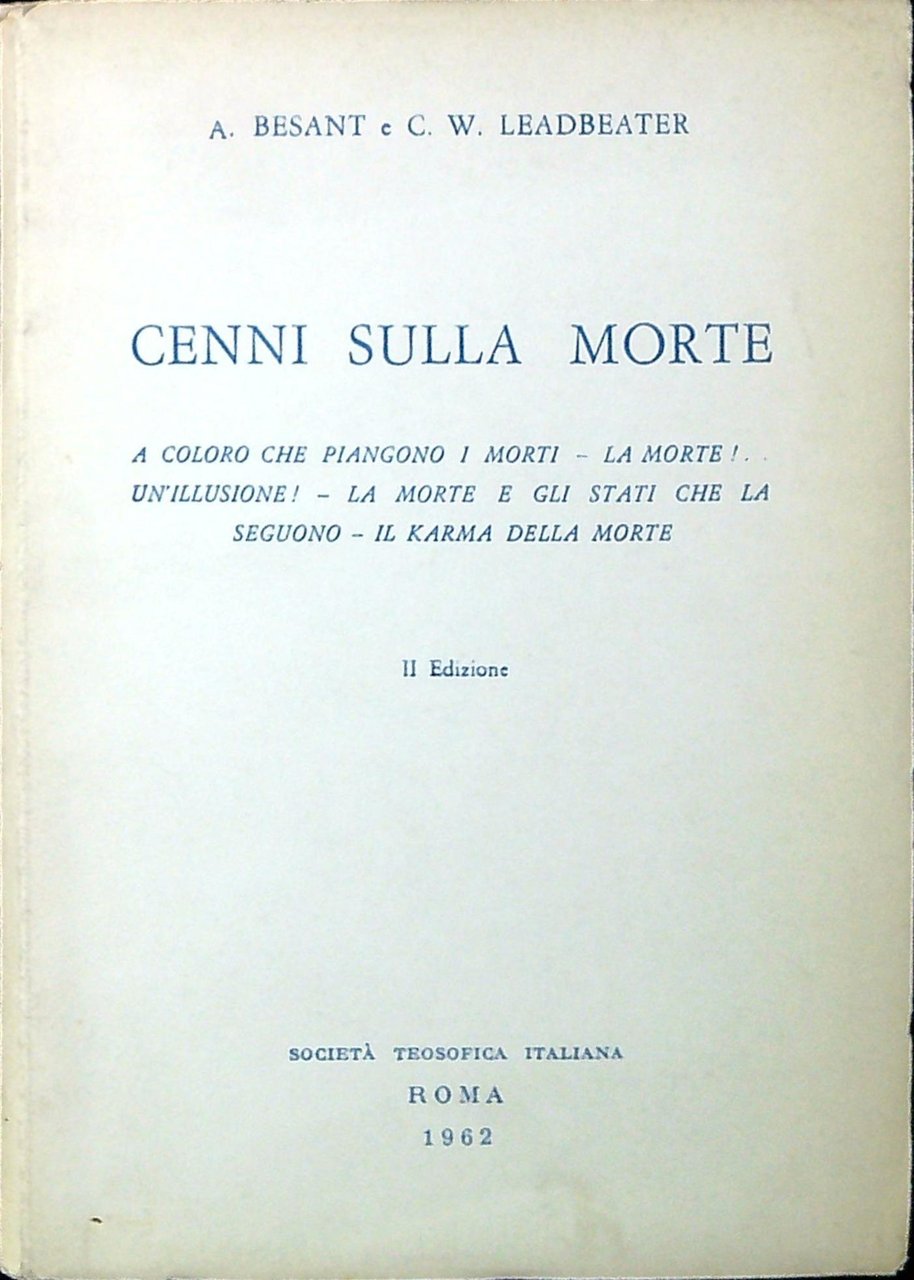 Cenni sulla morte : A coloro che piangono i morti, … | Immagine principale
