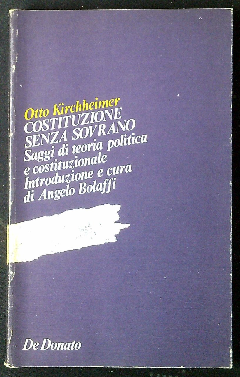 Costituzione senza sovrano : saggi di teoria politica e costituzionale | Immagine principale
