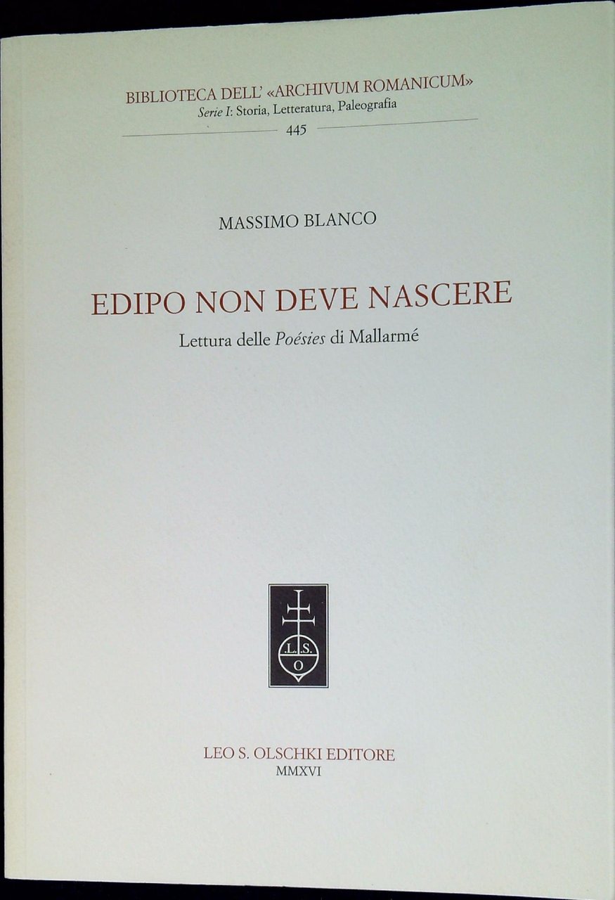 Edipo non deve nascere : lettura delle Poésies di Mallarmé