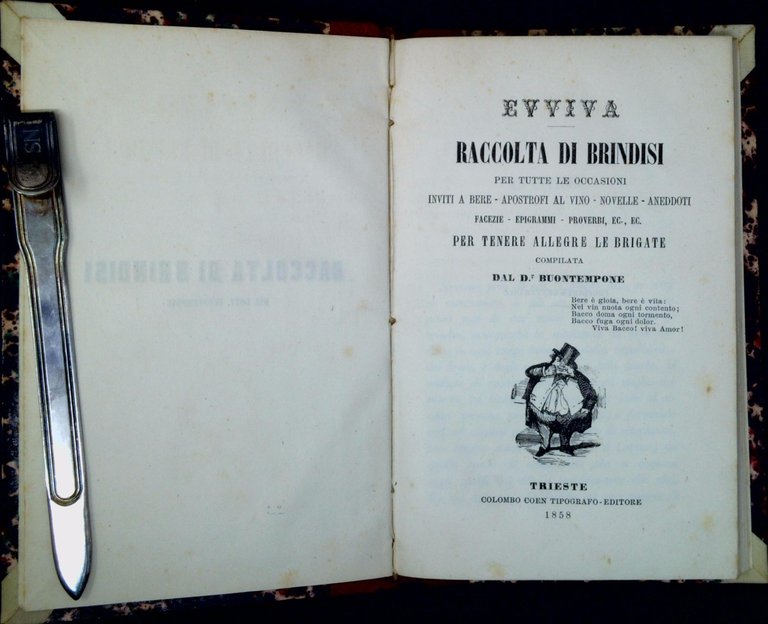 Evviva : raccolta di brindisi per tutte le occasioni: inviti a bere, apostrofi al vino, novelle, aneddoti, facezie, epigrammi, proverbi, ec., ec., per tenere allegre le brigate