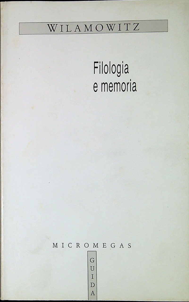 Filologia e memoria