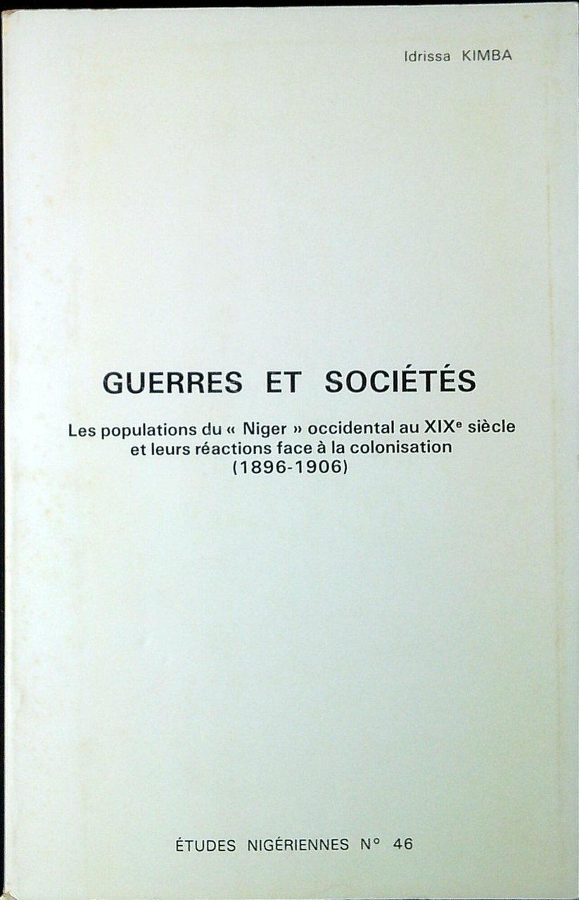 Guerres et sociétés : les populations du Niger occidental au … | Immagine principale