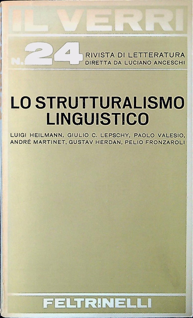 Il Verri n.24 : Lo strutturalismo linguistico | Immagine principale
