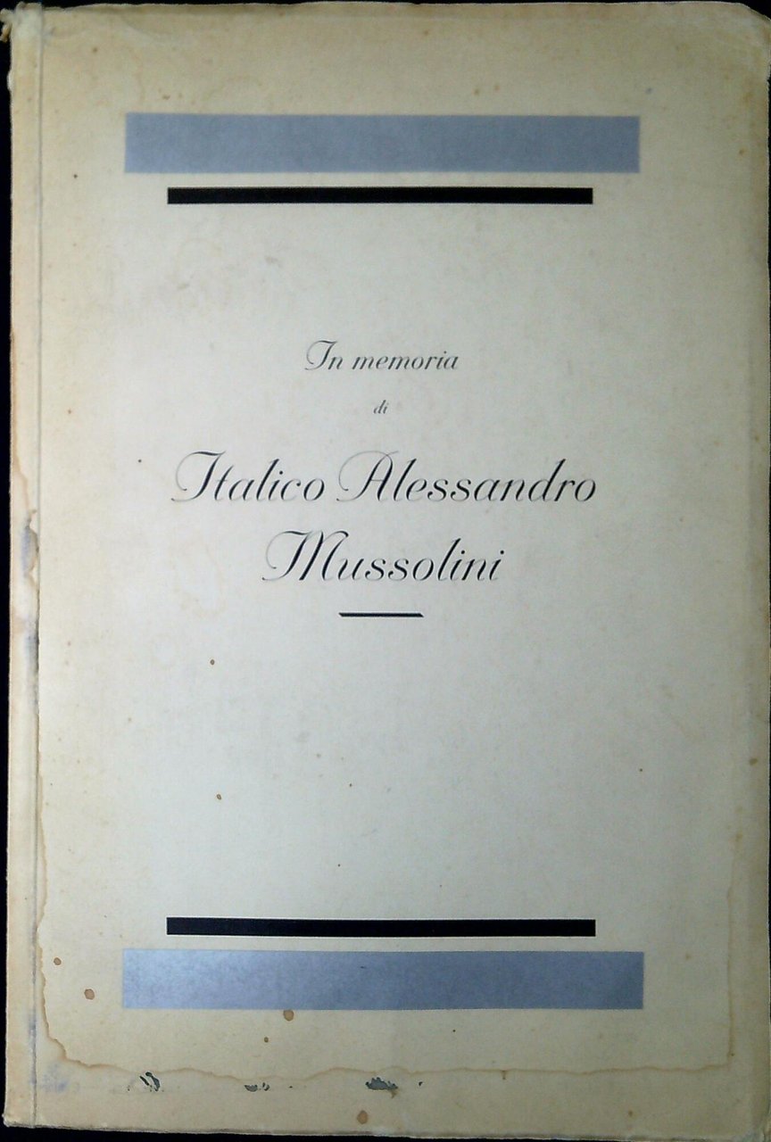 In memoria di Italico Alessandro Mussolini | Immagine principale