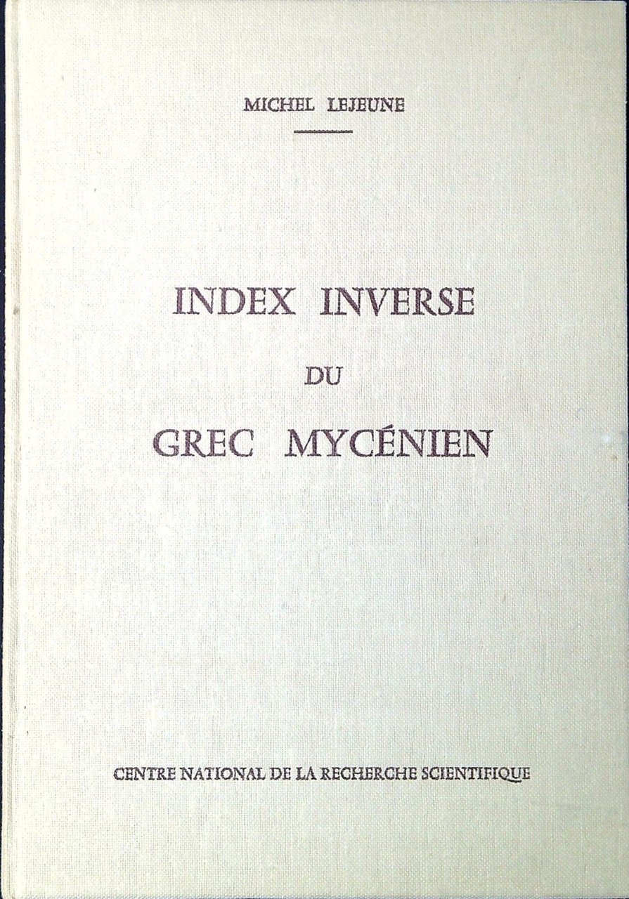 Index inverse du grec mycénien