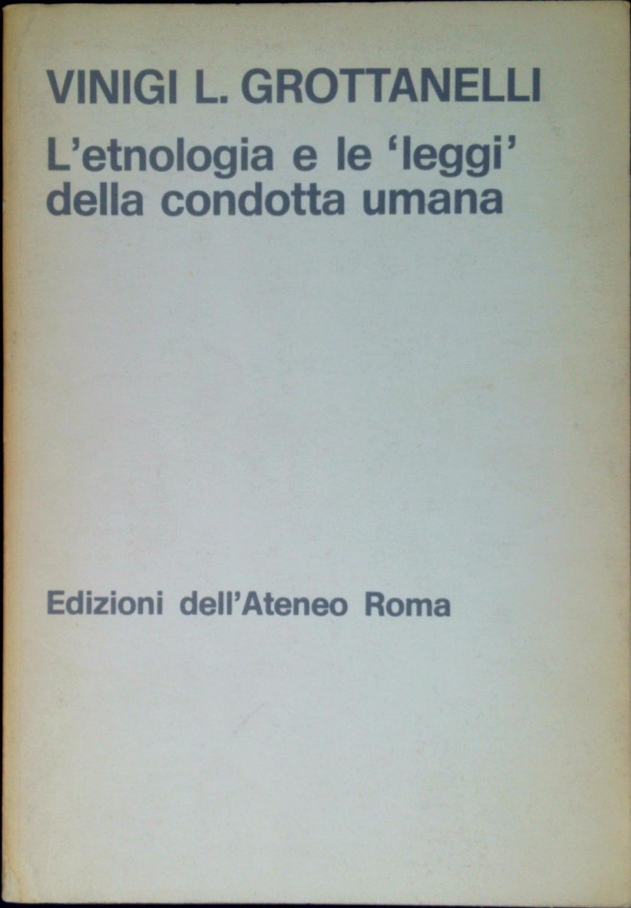 L' etnologia e le leggi della condotta umana