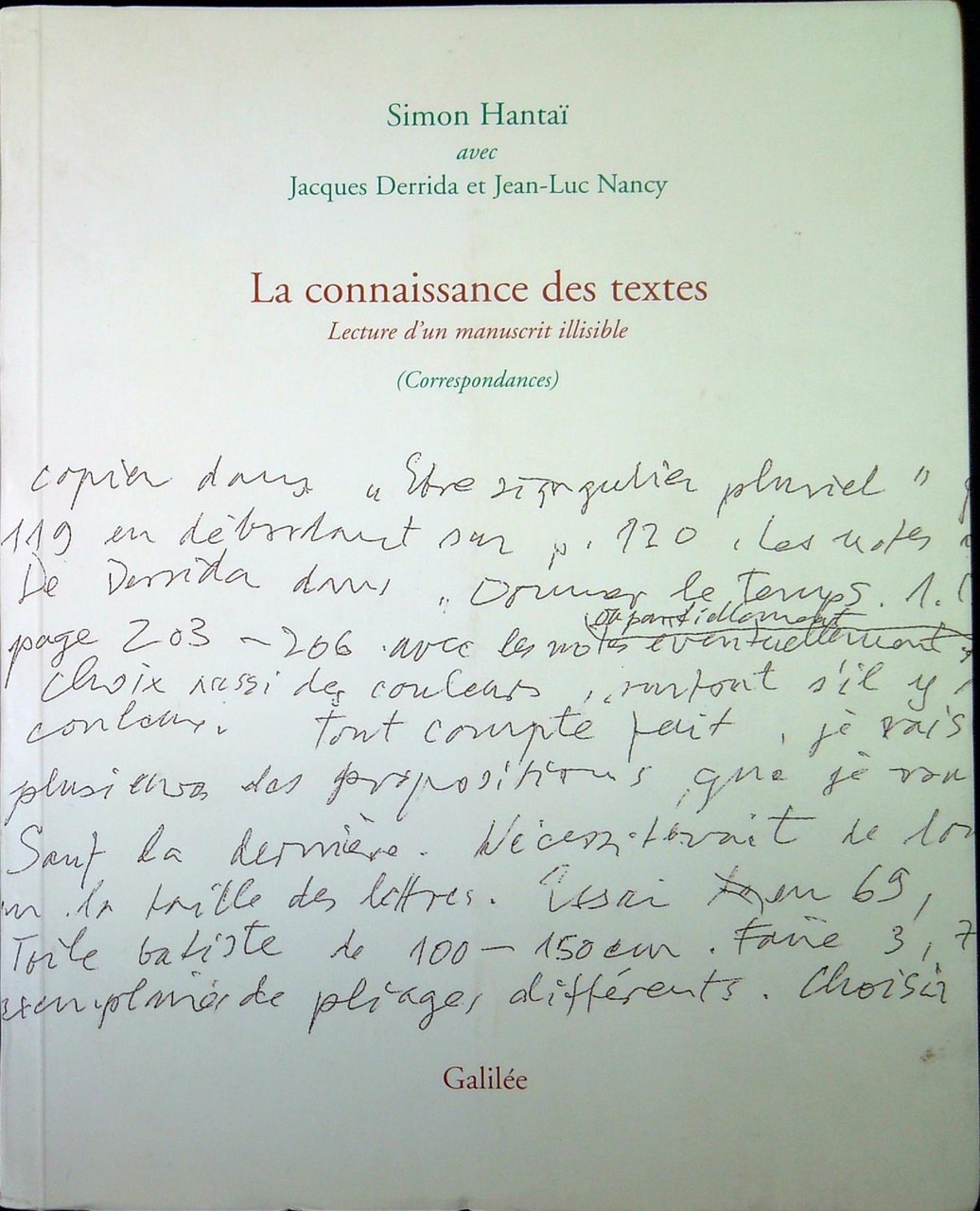 La connaissance des textes. Lecture d'un manuscrit illisible (correspondances)