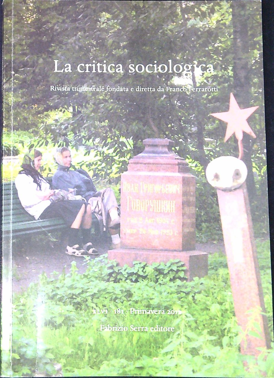 La critica sociologica, Rivista trimestrale fondata e diretta da Franco … | Immagine principale