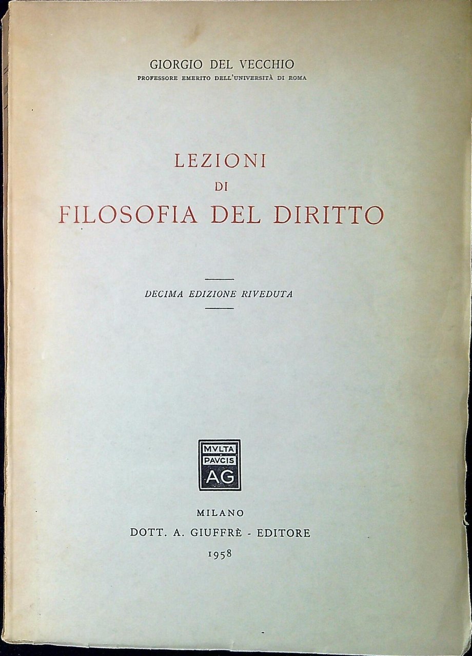 Lezioni di filosofia del diritto | Immagine principale