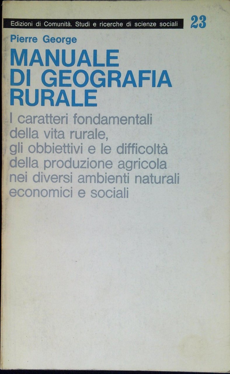 Manuale di geografia rurale