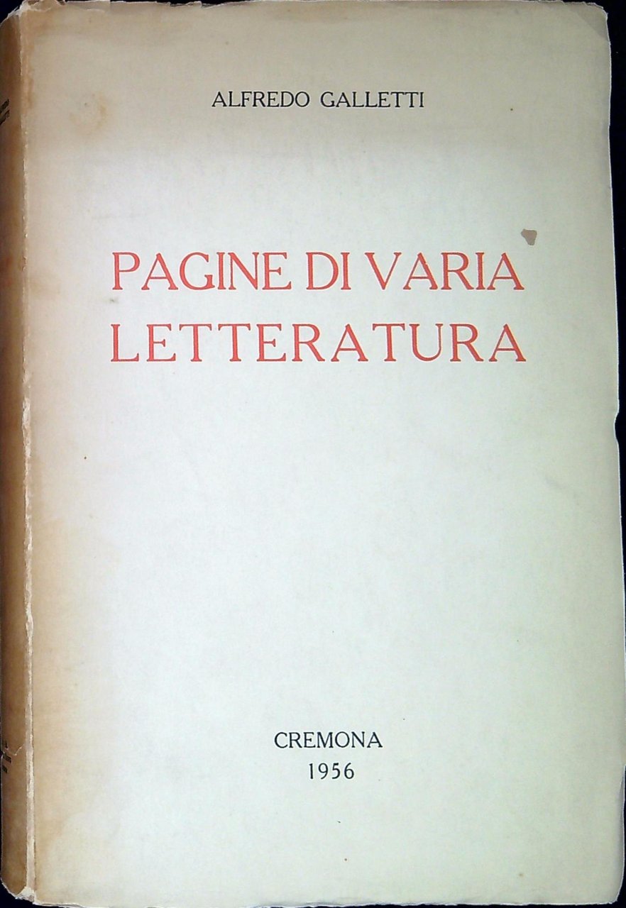 Pagine di varia letteratura | Immagine principale